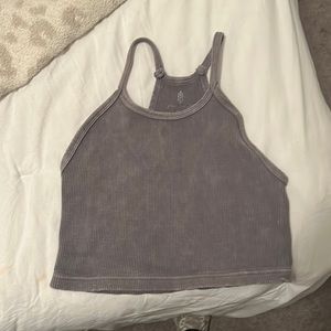 Cropped comfy high neck tank